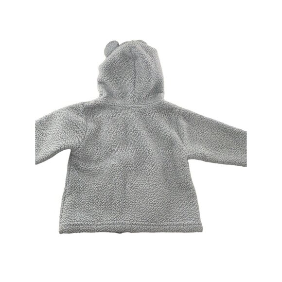Carters Baby Bear Sherpa Hooded Zip-Up Jacket 12M Light Blue Polyester Warm Cozy - Picture 7 of 9